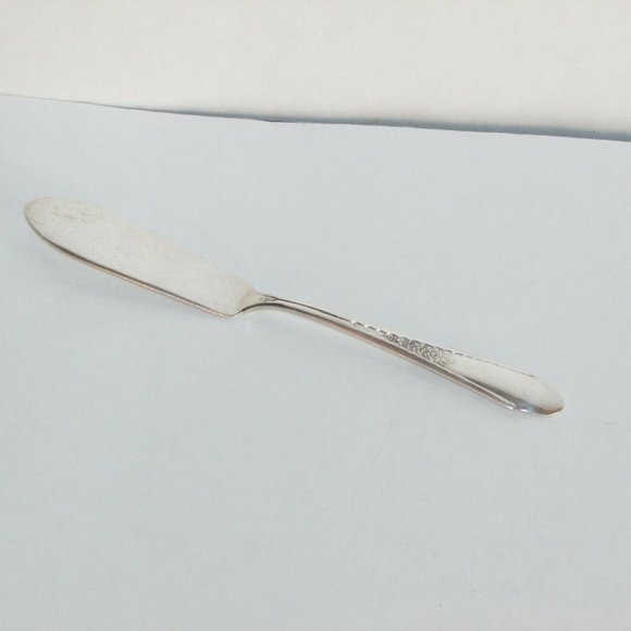 1940's Rogers Gardenia Vintage Silverplate Butter Knife Cottagecore Cutlery - Picture 5 of 6
